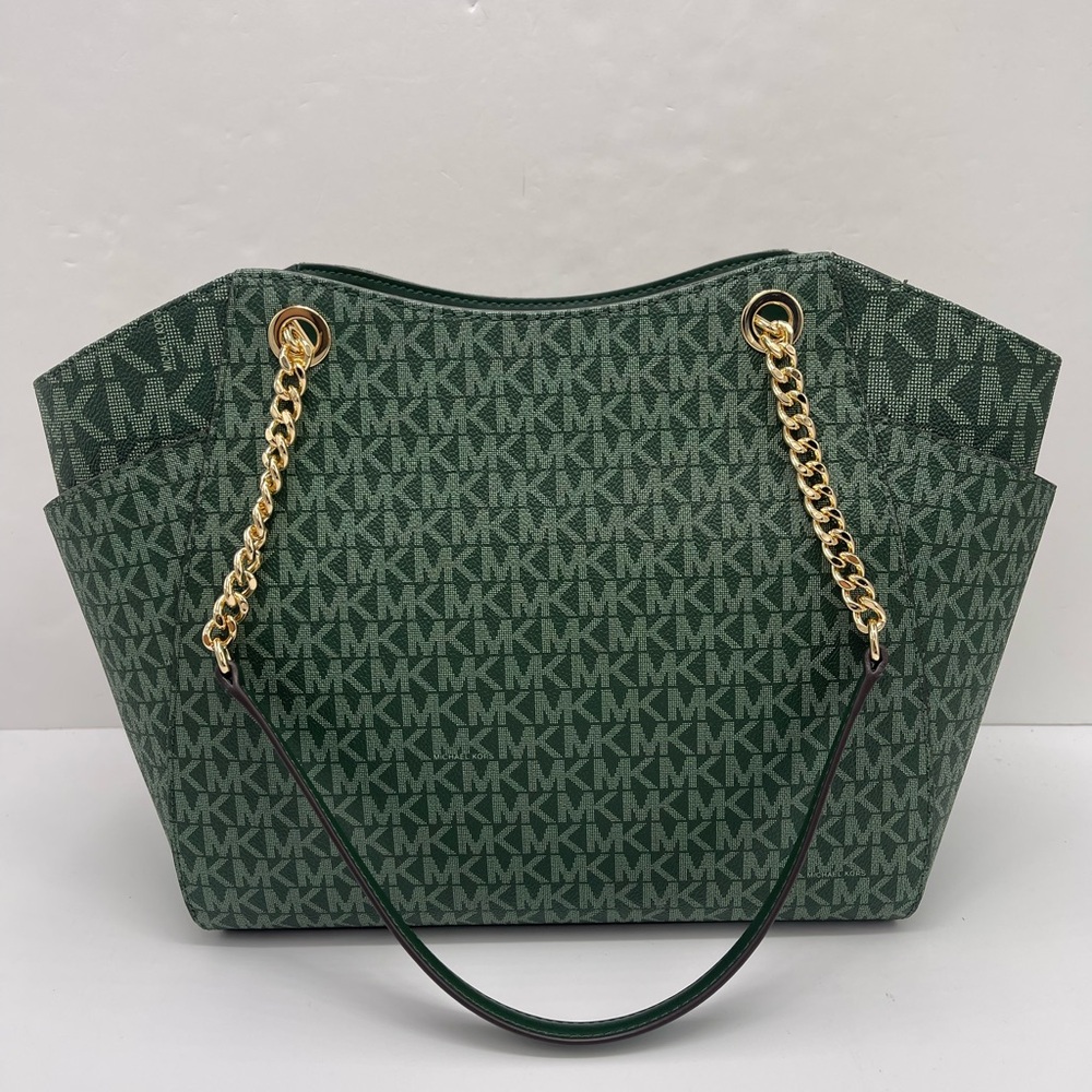 MICHAEL KORS 
Jet Set Travel Large Signature Chain Shoulder Tote Bag
Moss
NWT - Picture 11 of 16